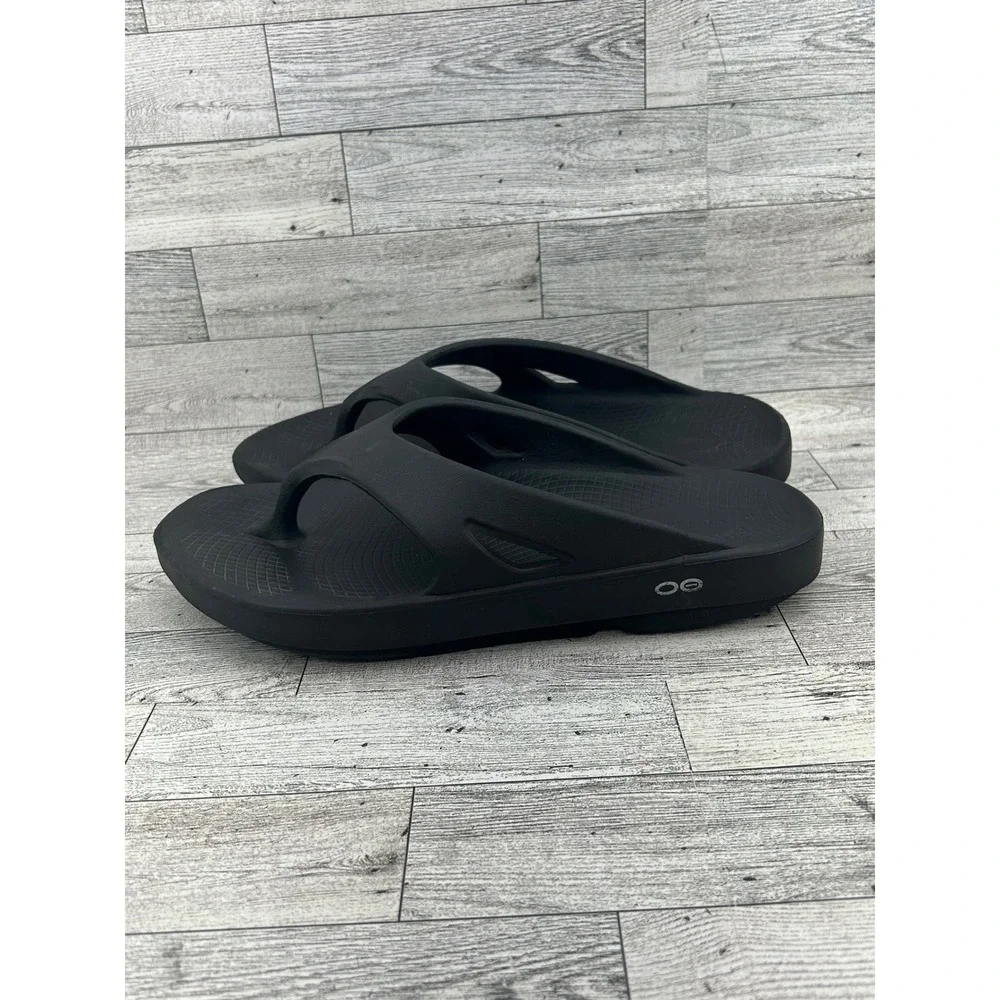 OOFOS Black Unisex OOahh Sport‎ Slide Sandals Flip Flops Comfort Sz M10 W12 EU43